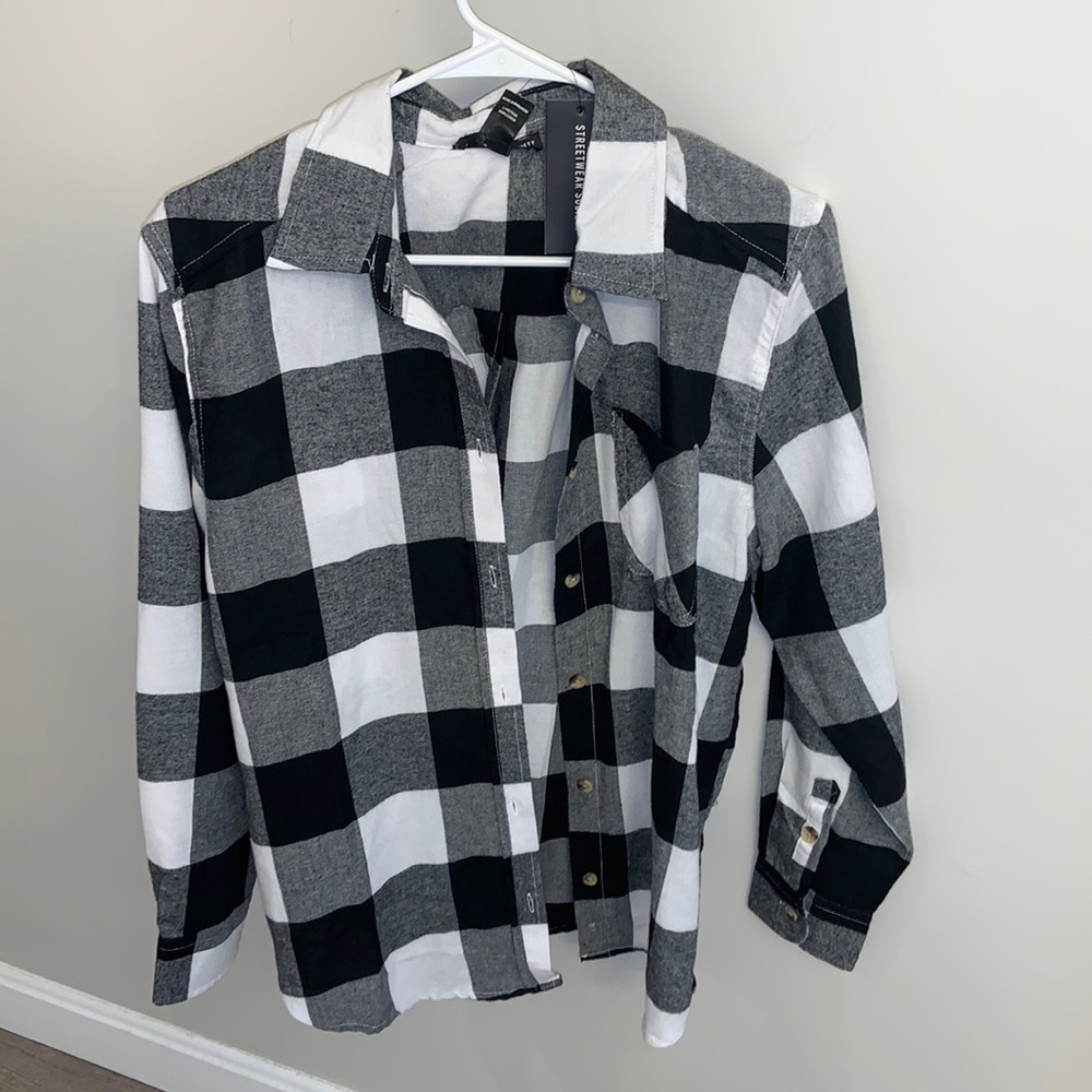 Black and white plaid flannel